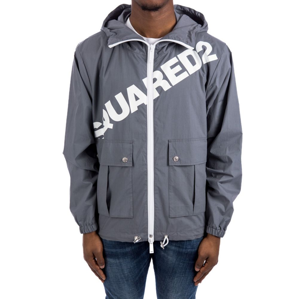 Gray Cotton Shell Jacket