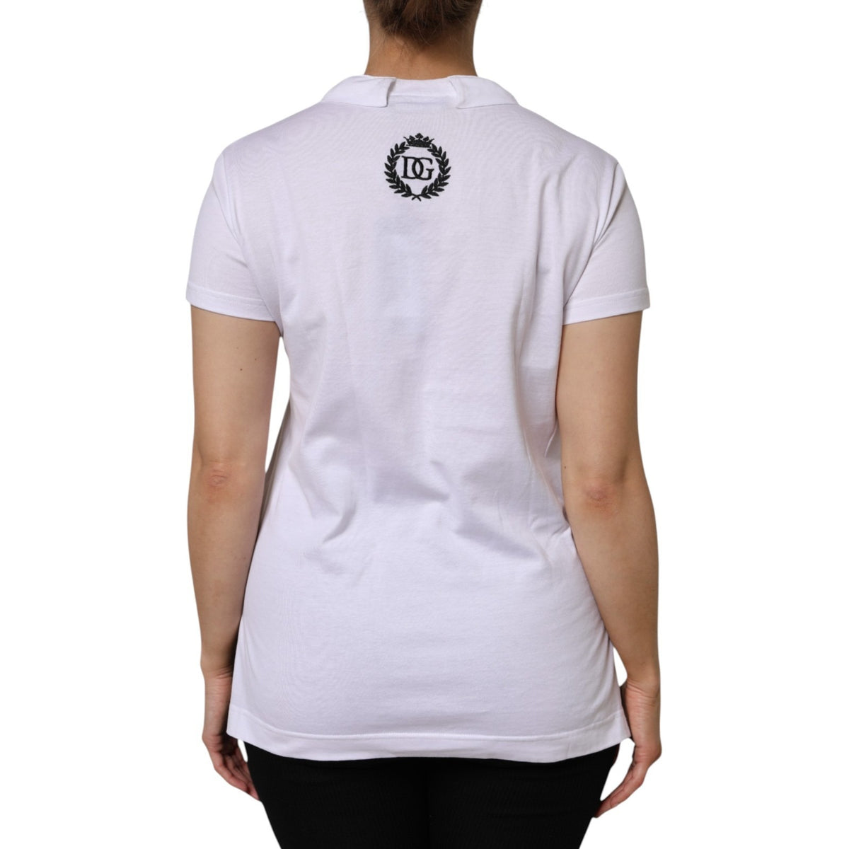 White V-Neck Cotton Short Sleeves T-shirt