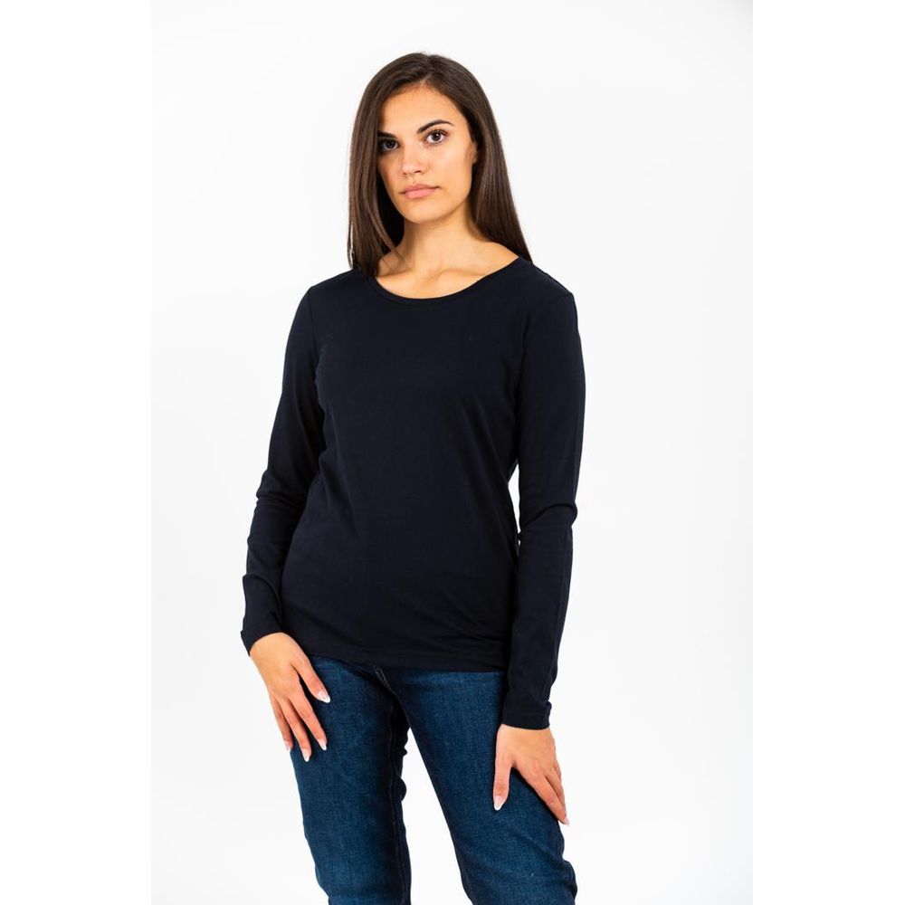 Blue Cotton Long Sleeve T-Shirt