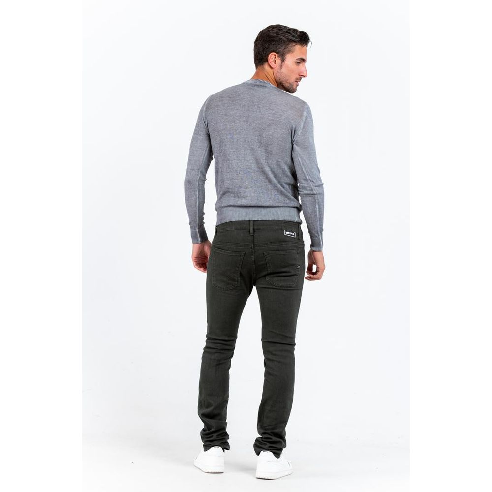 Green Cotton Slim Fit Jeans