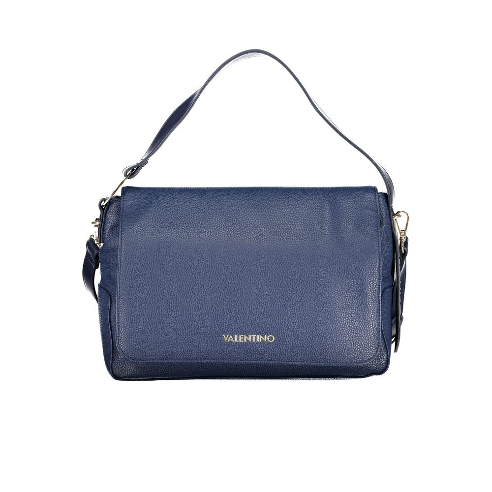 Blue Polyurethane Women's Bag
