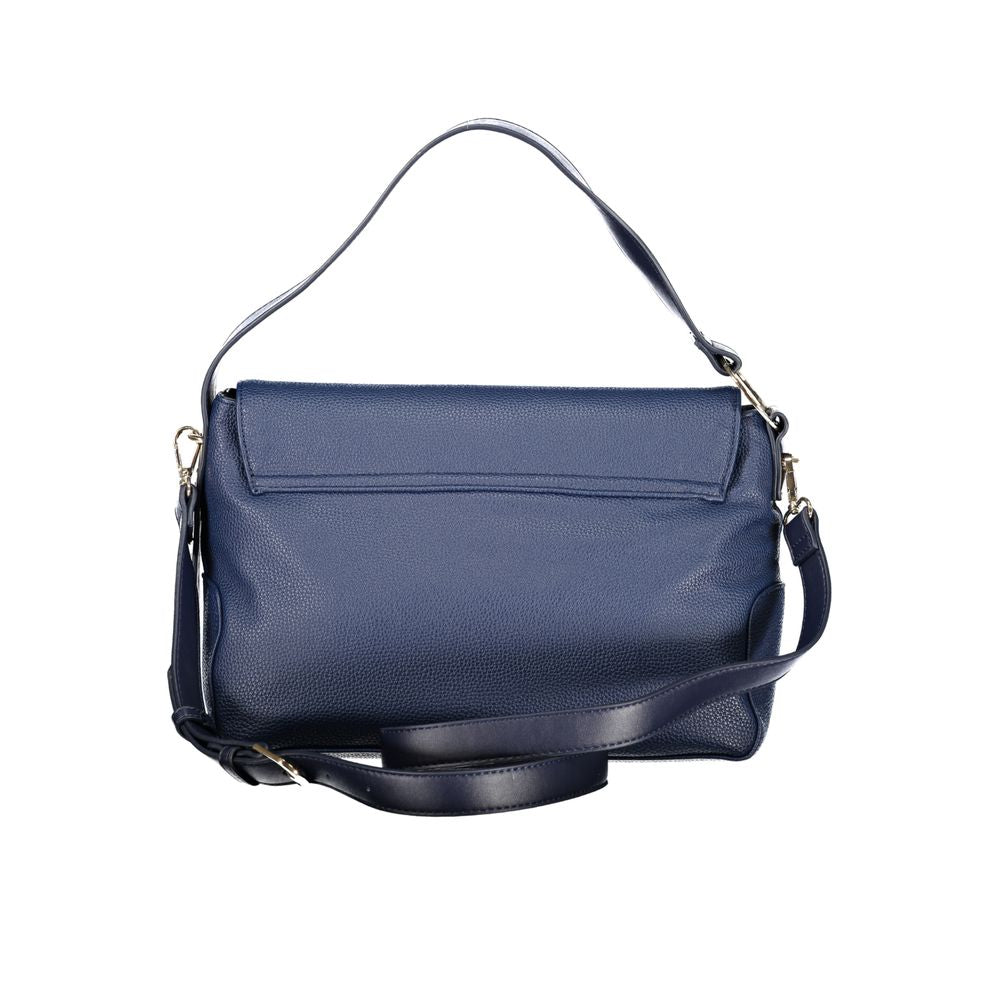 Blue Polyurethane Women's Bag