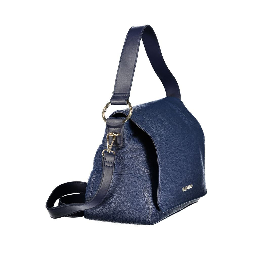 Blue Polyurethane Women's Bag