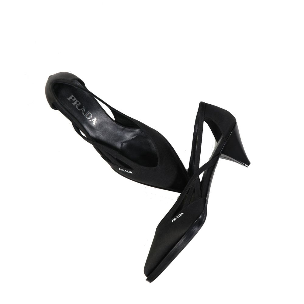 Black Silk High Heel Pumps