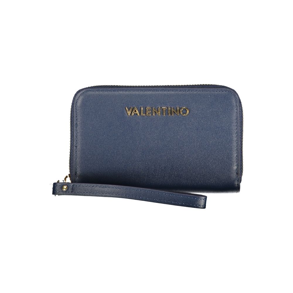 Blue Polyurethane Women Wallet