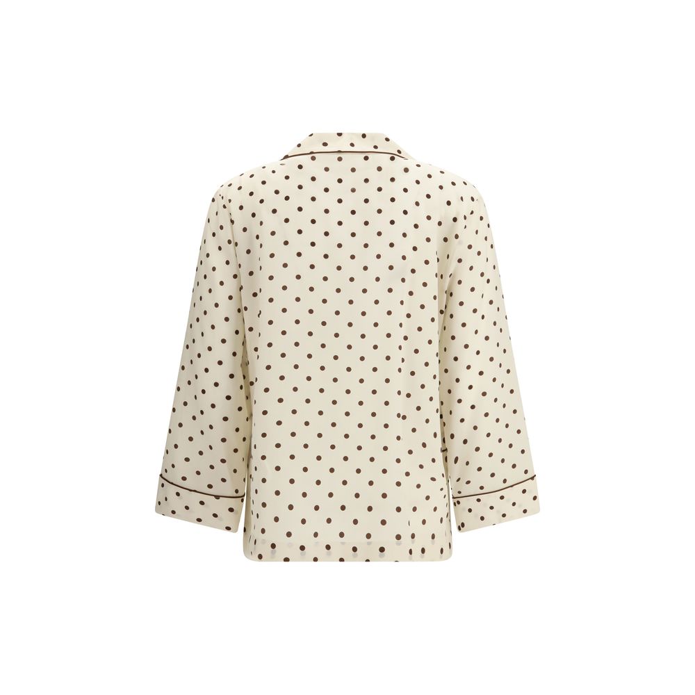 Beige Silk Pattern Shirt