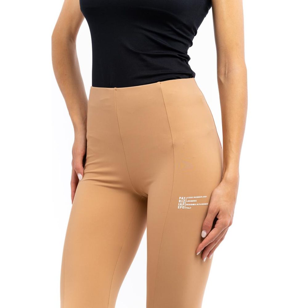 Beige Nylon Leggings