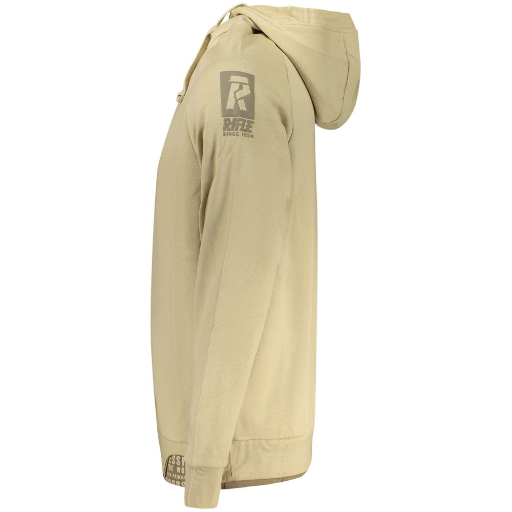 Beige Cotton Men Sweatshirt