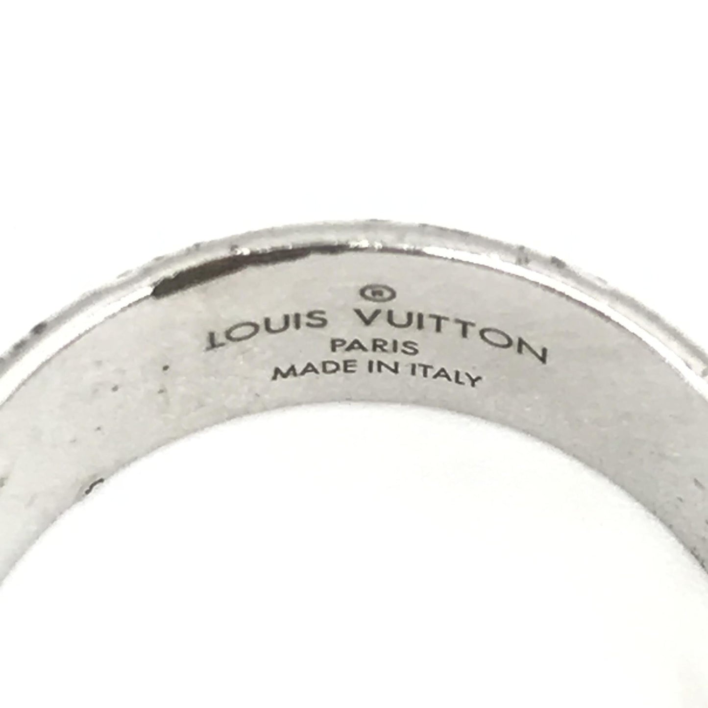 Silver-Tone Monogram Band Ring