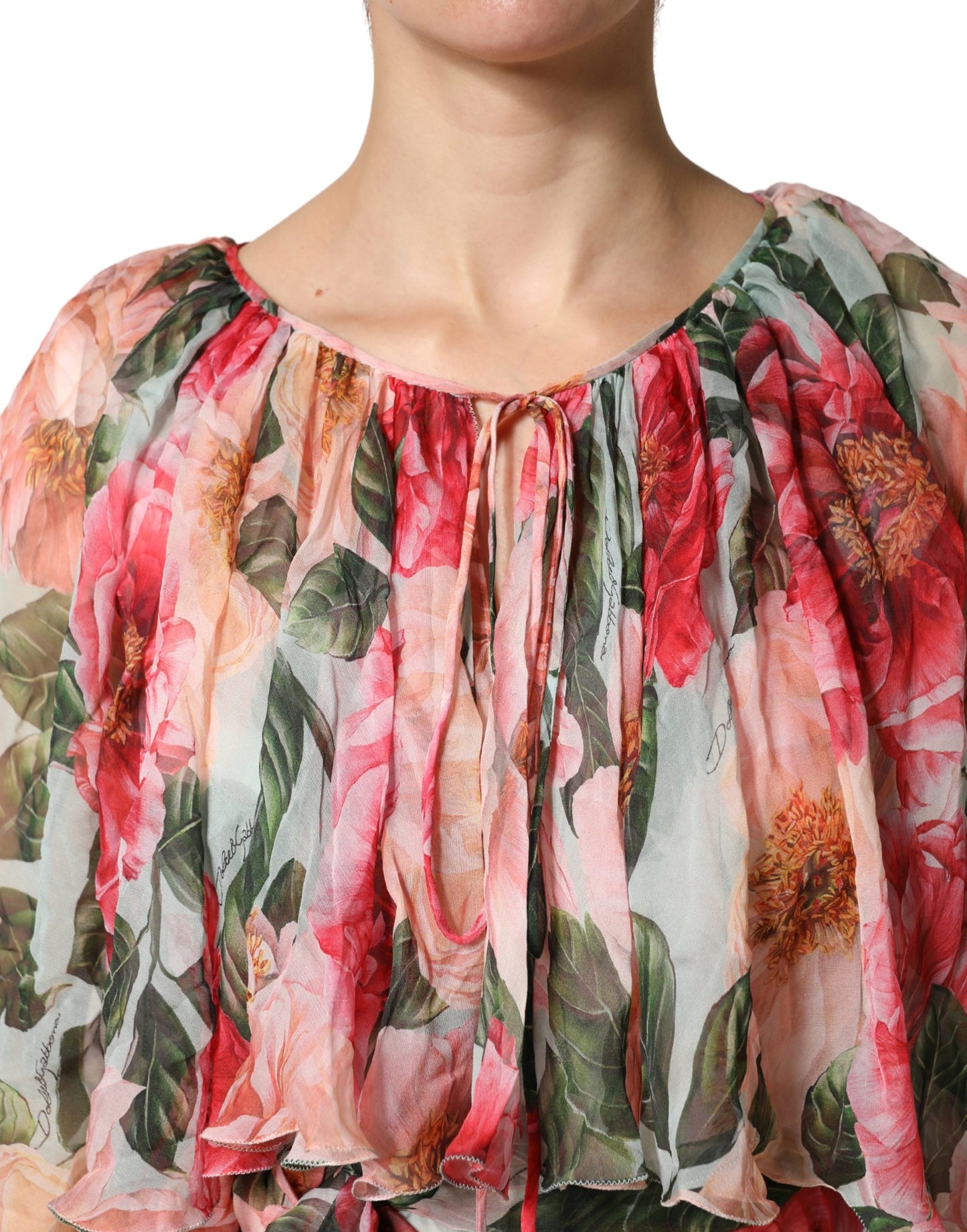 Multicolor Floral Silk Layered Maxi Dress