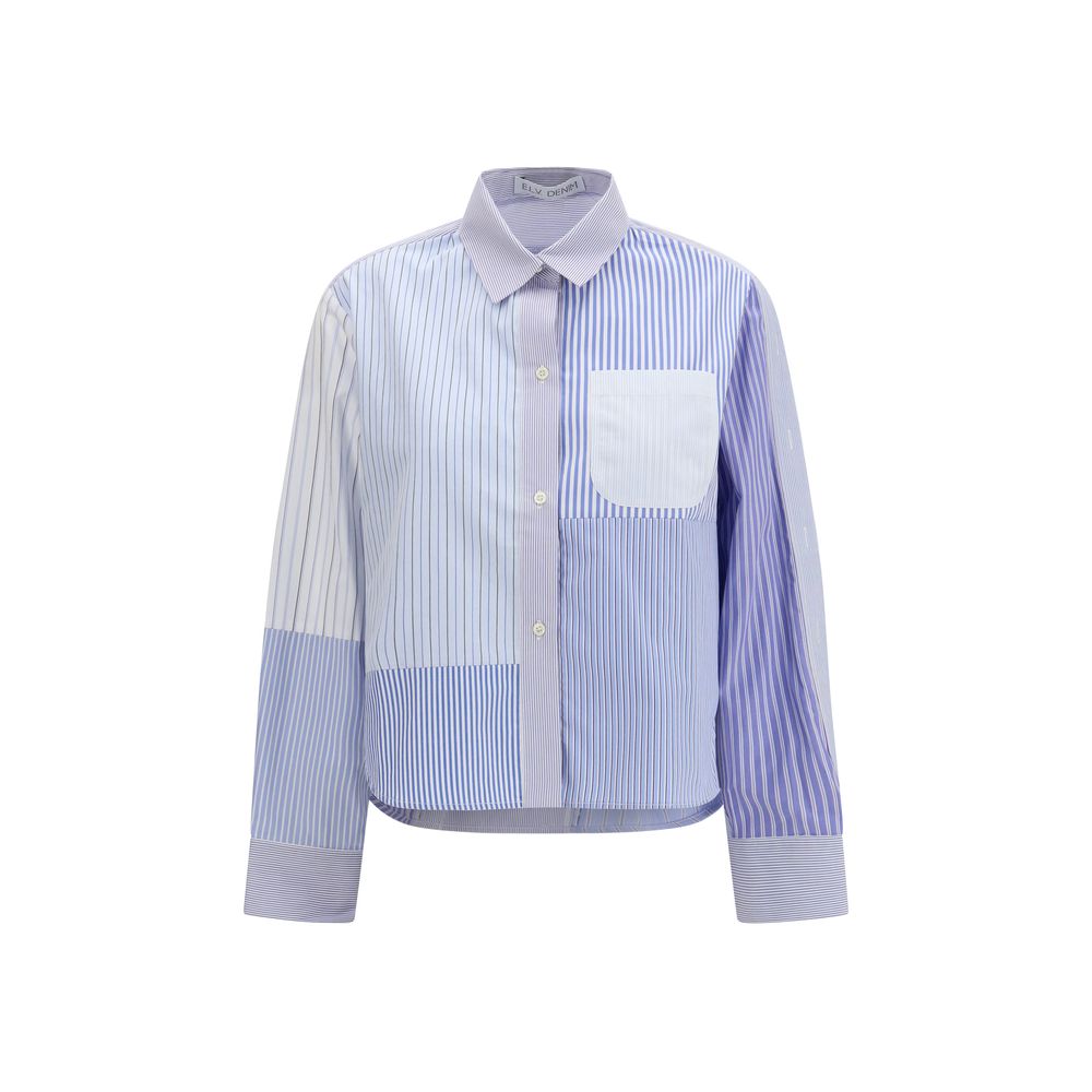 Blue Cotton Pattern Shirt