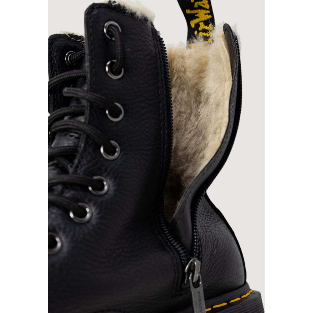 Black Leather Lace-Up Boots