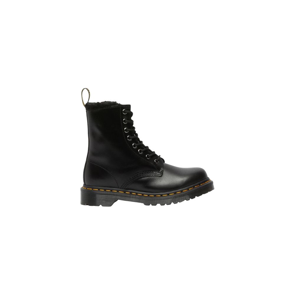 Black Leather Lace-Up Boots
