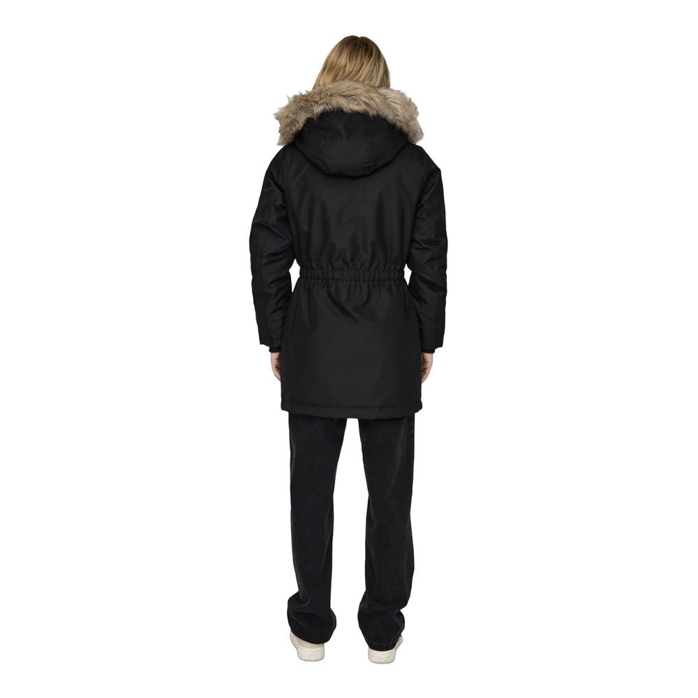 Black Polyester Parka