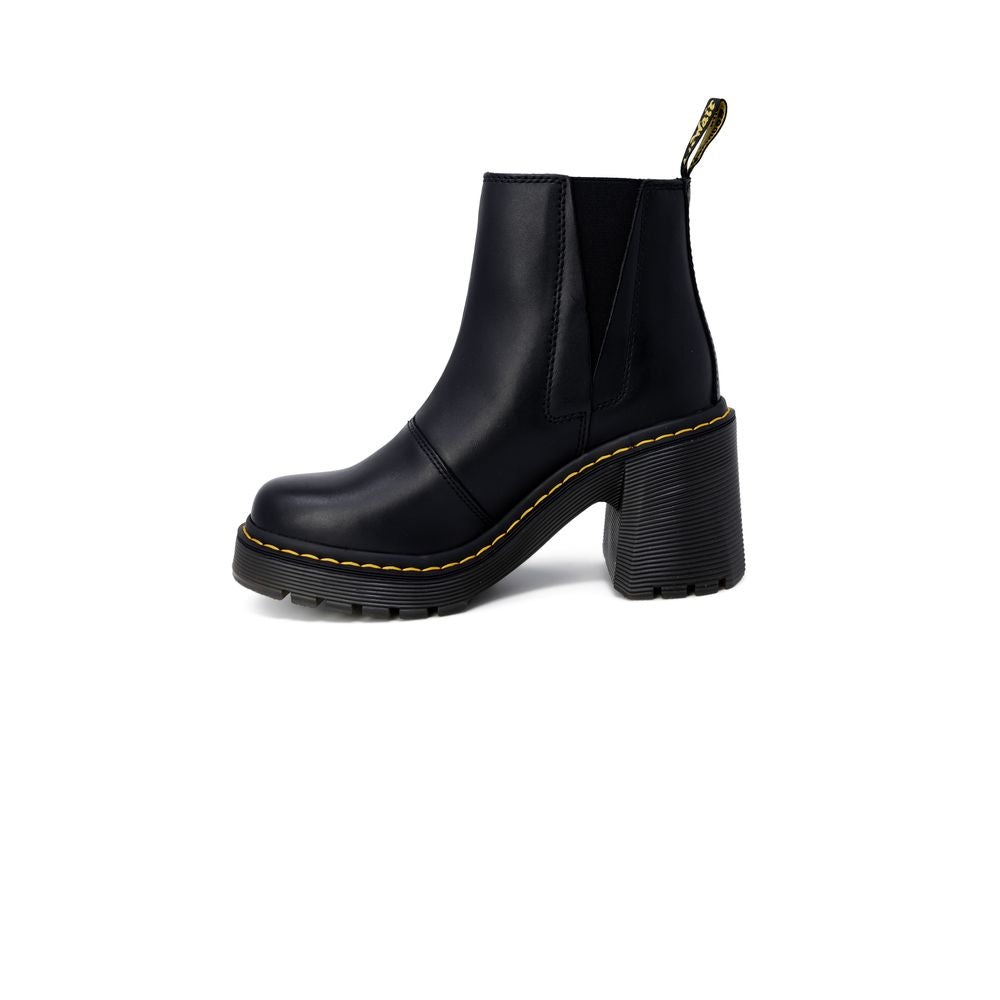 Black Leather High Heel Pumps