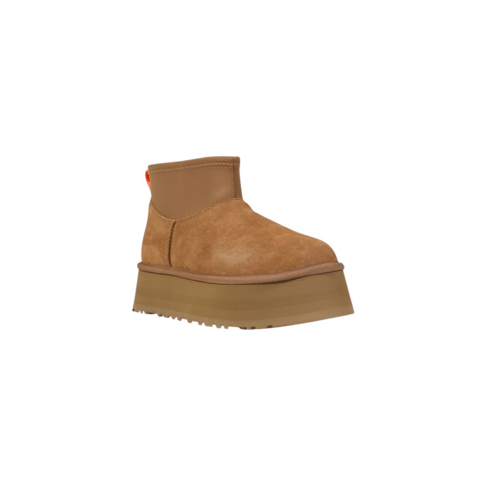 Beige Suede Leather Ankle Boots