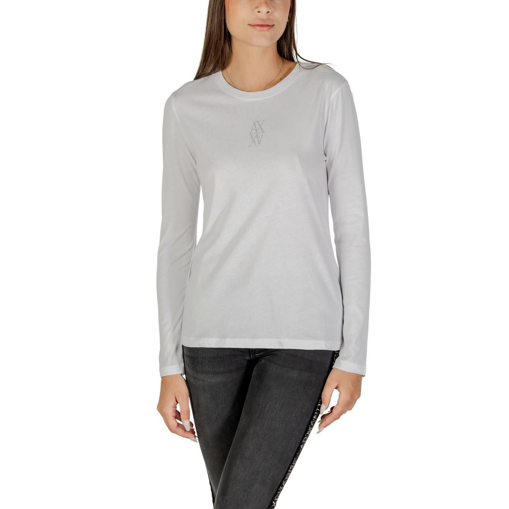 White Cotton Long Sleeve T-Shirt