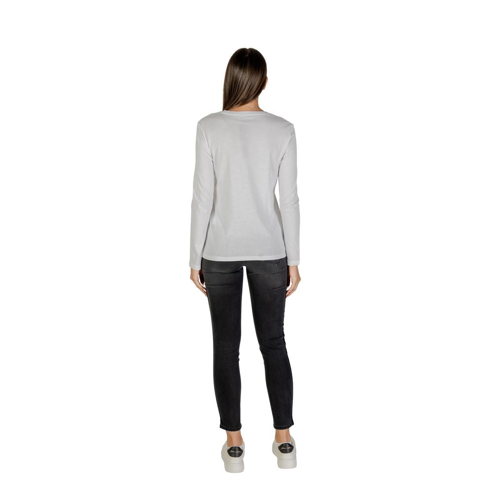 White Cotton Long Sleeve T-Shirt