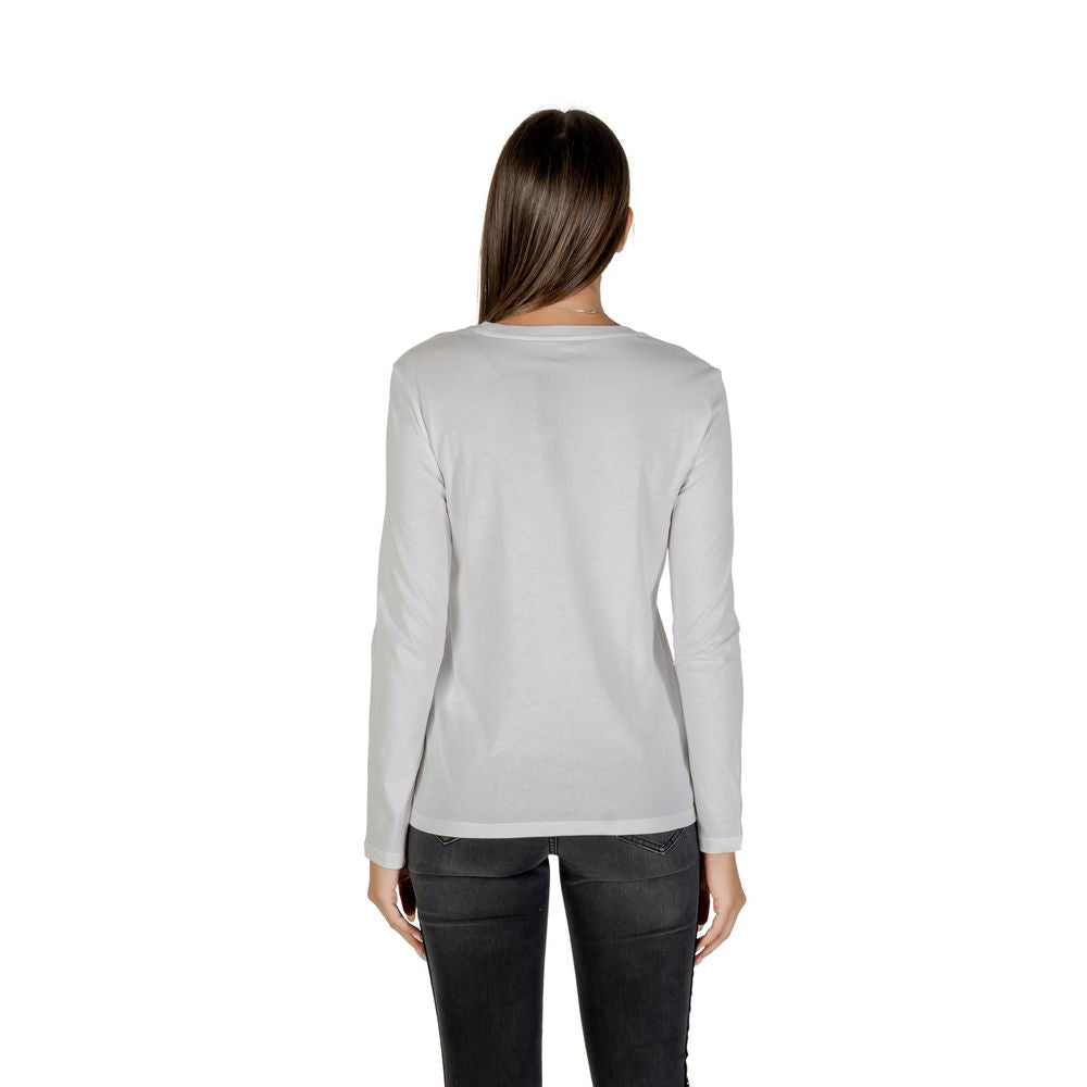White Cotton Long Sleeve T-Shirt