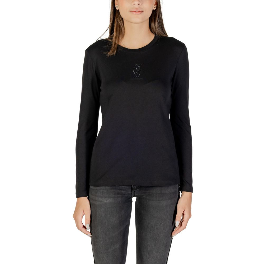Black Cotton Long Sleeve T-Shirt