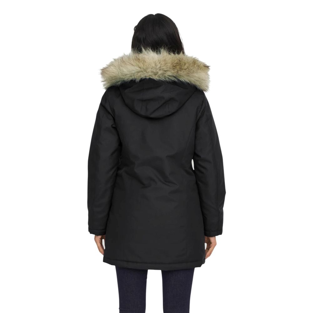 Black Polyester Parka