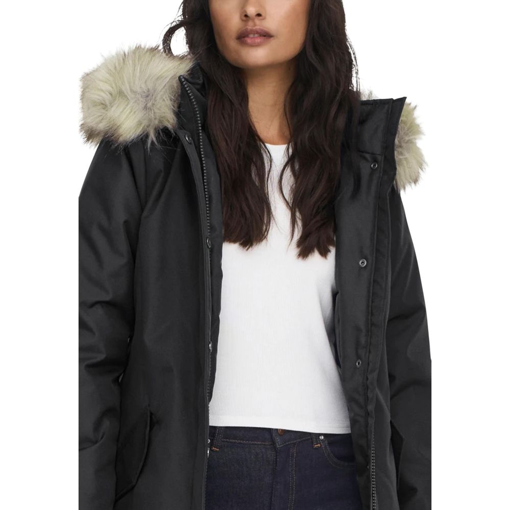 Black Polyester Parka