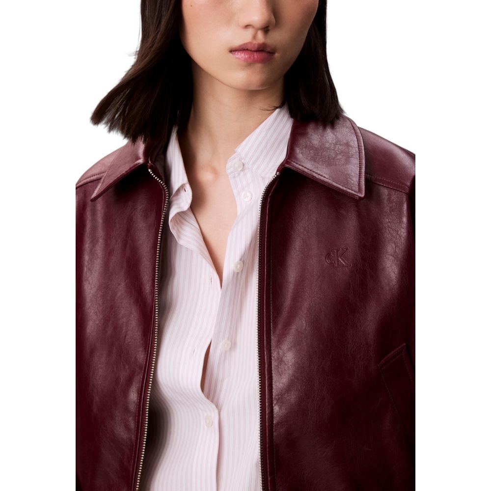 Bordeaux Polyethylene Leather Jacket