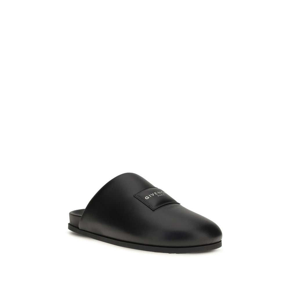 Black Calf Leather Bos Taurus Mules