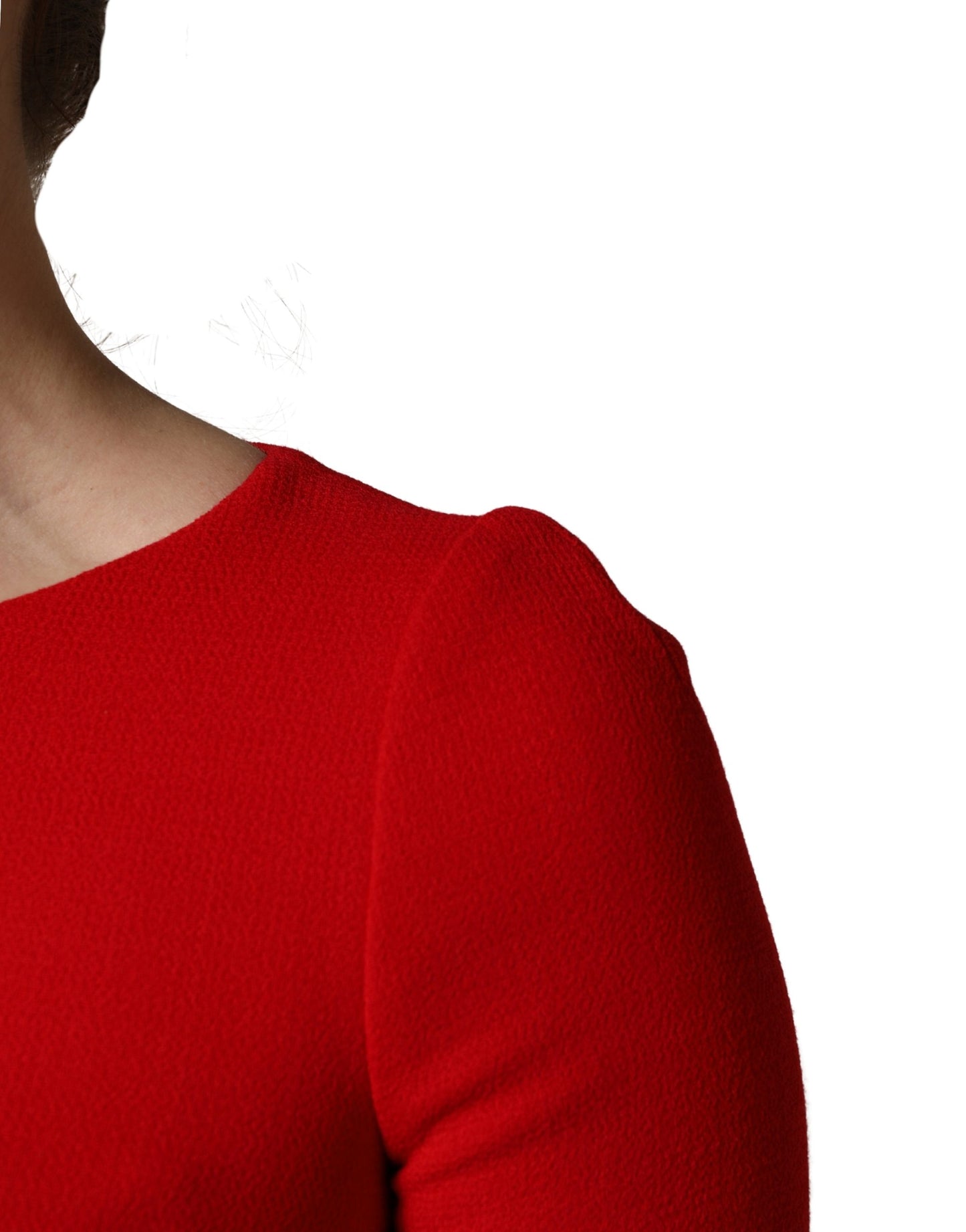 Red Heart Emmbellished Wool Mini Dress