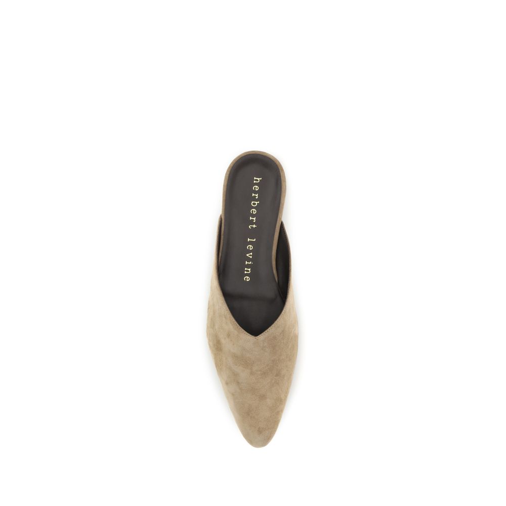 Beige Calf Leather Bos Taurus Mules