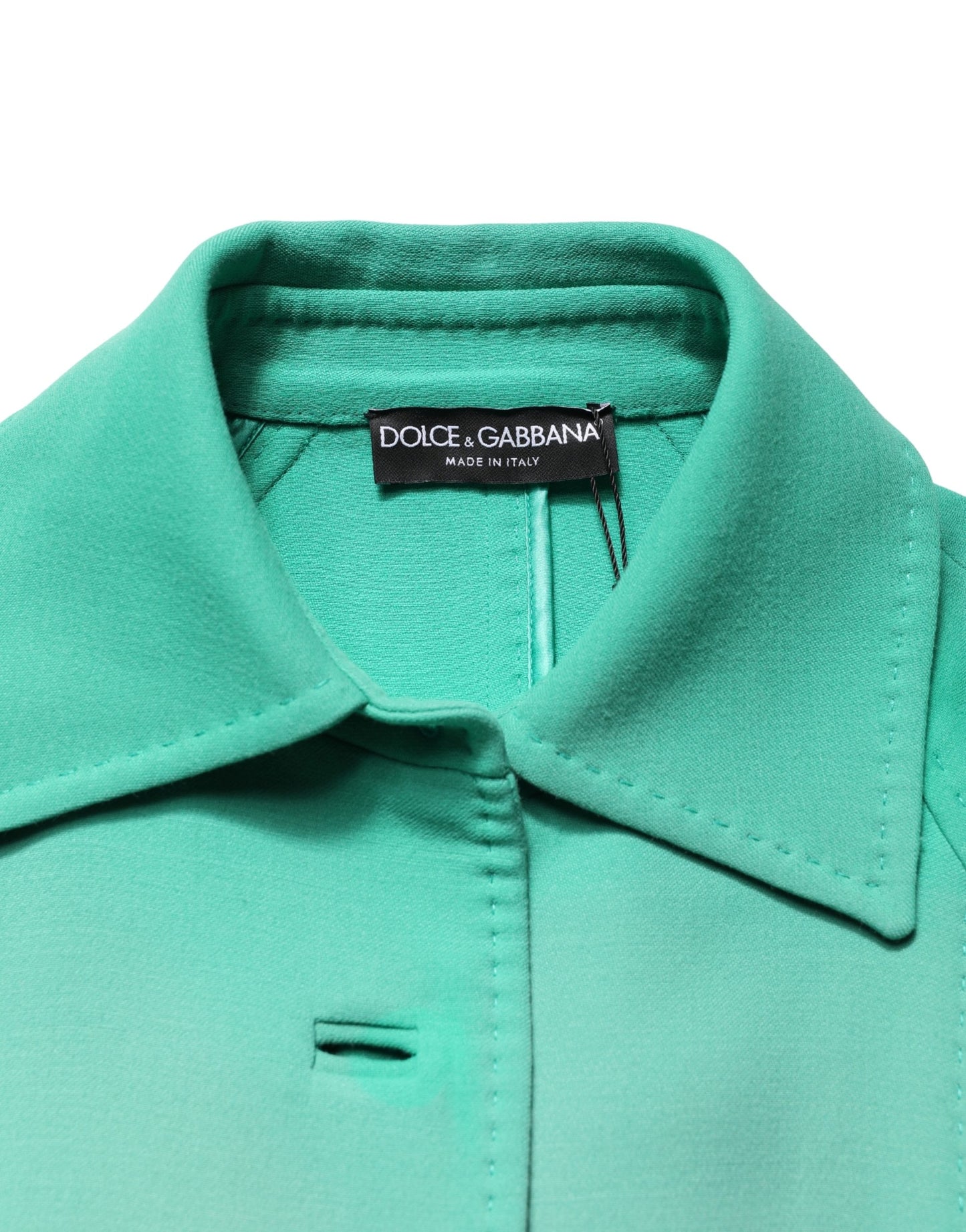 Green Buttoned Down Belt Trench Coat Jacket