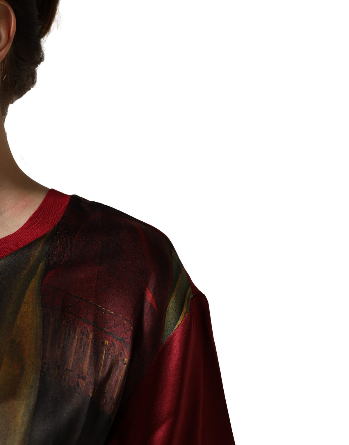 Maroon Royal Crown Dress Queen Painting Silk T-shirt