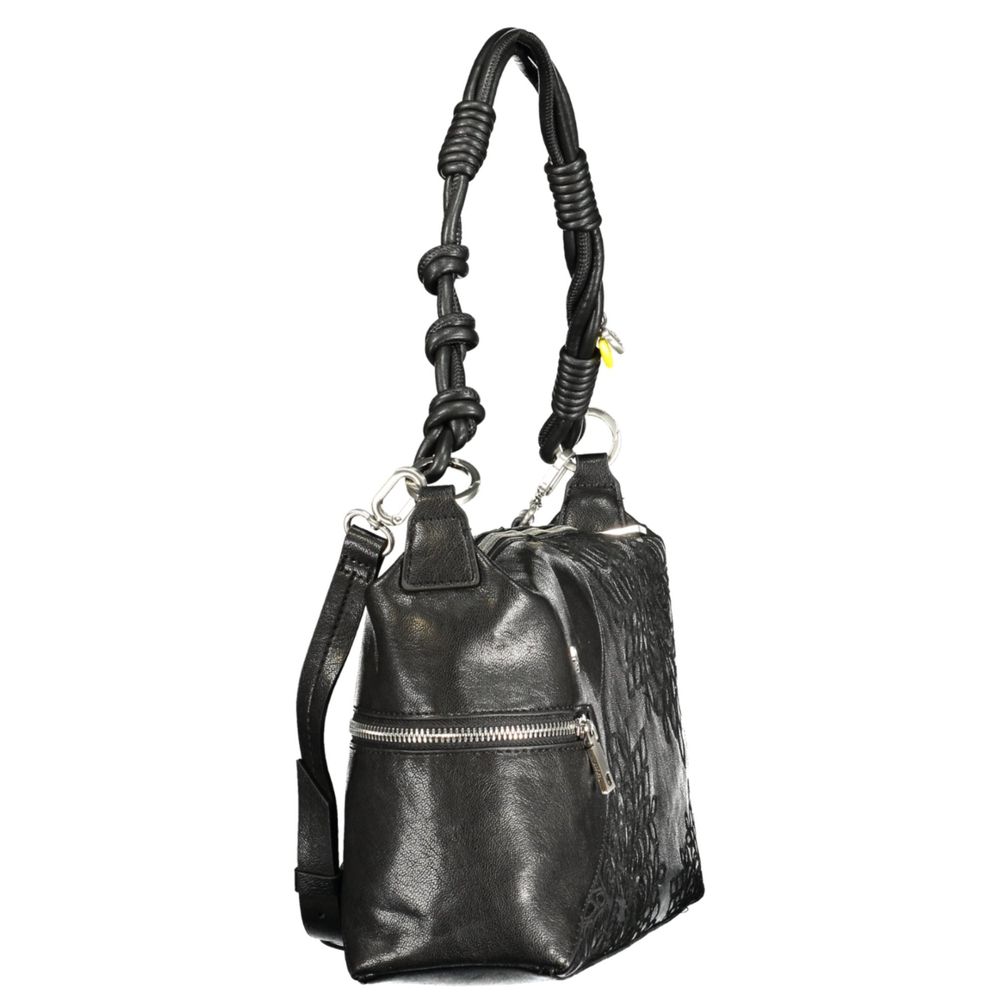 Black Polyurethane Women's Handbag