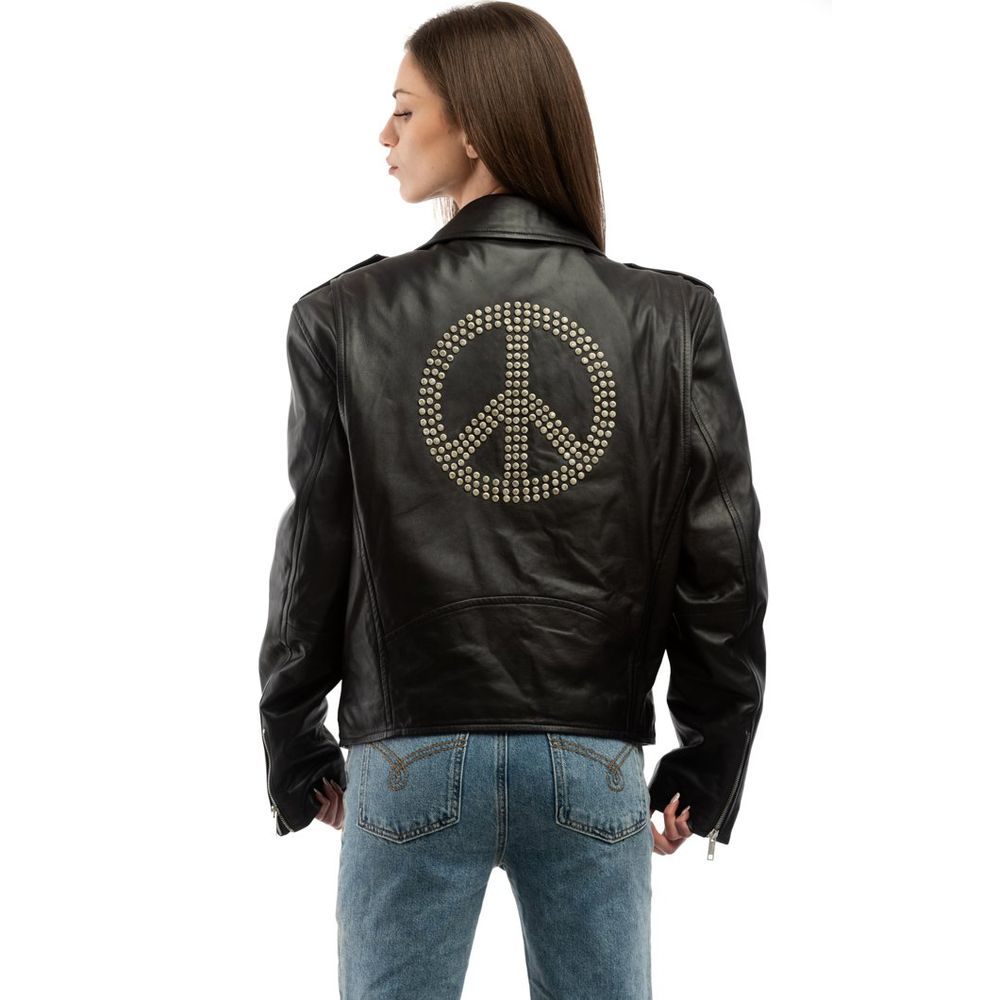 Black Polyester Leather Jacket