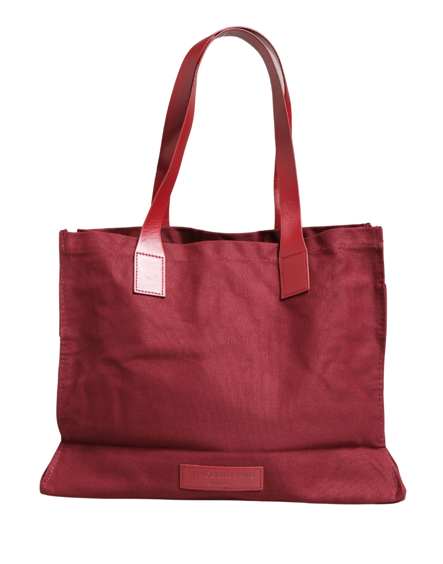 Burgundy Cotton Canvas Shopping Tote Women Borse Jewellery Bag