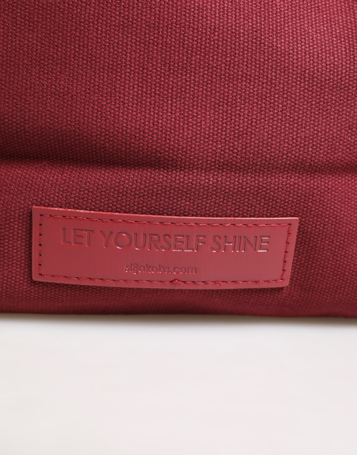 Burgundy Cotton Canvas Shopping Tote Women Borse Jewellery Bag