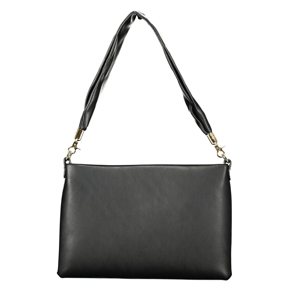 Black Polyurethane Women Handbag