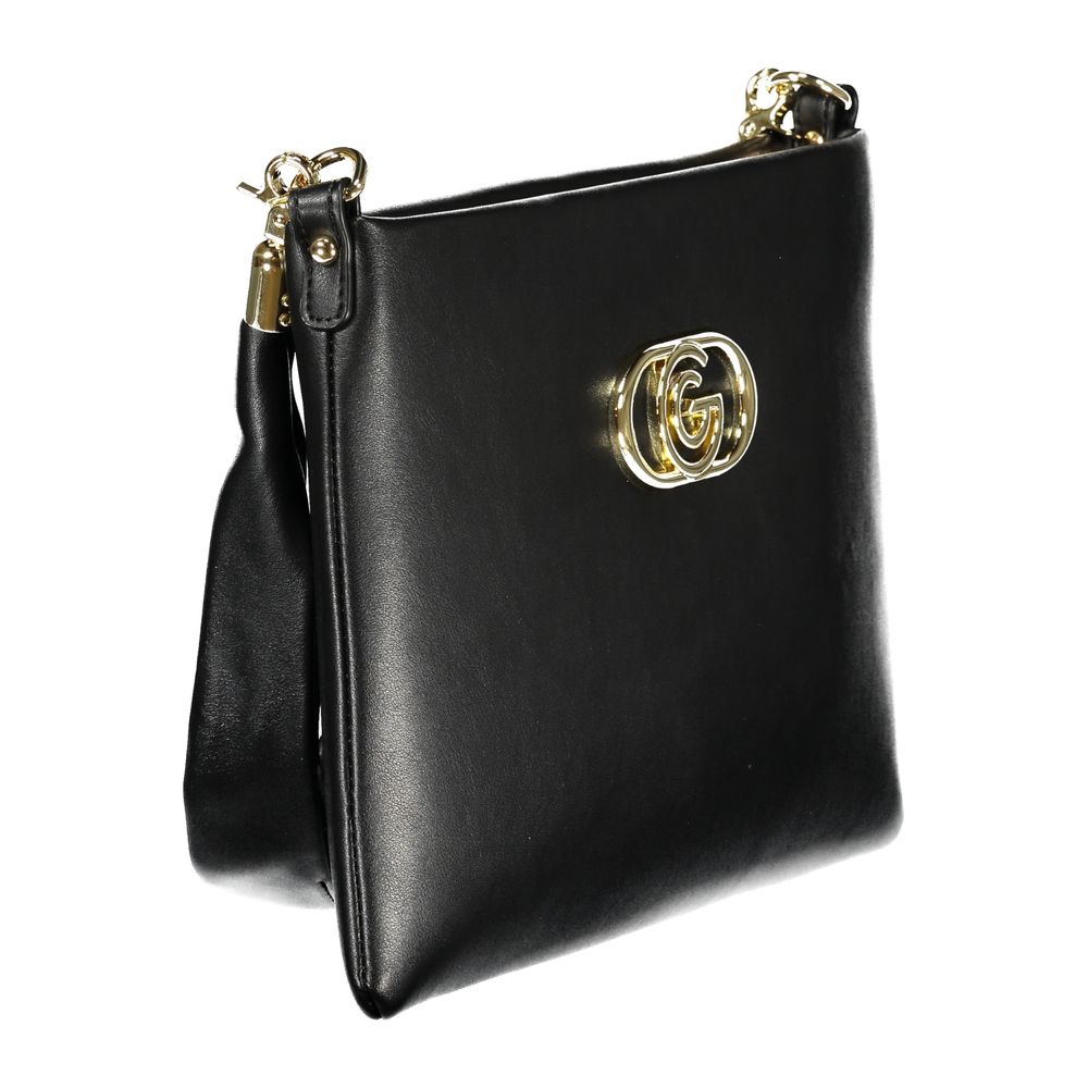 Black Polyurethane Women Handbag