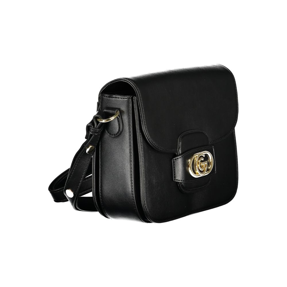Black Polyurethane Women Handbag