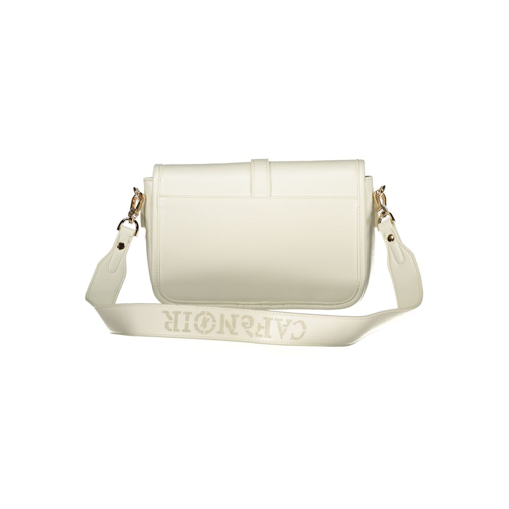 Bianco Polyurethane Women Handbag