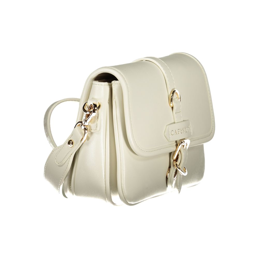 Bianco Polyurethane Women Handbag