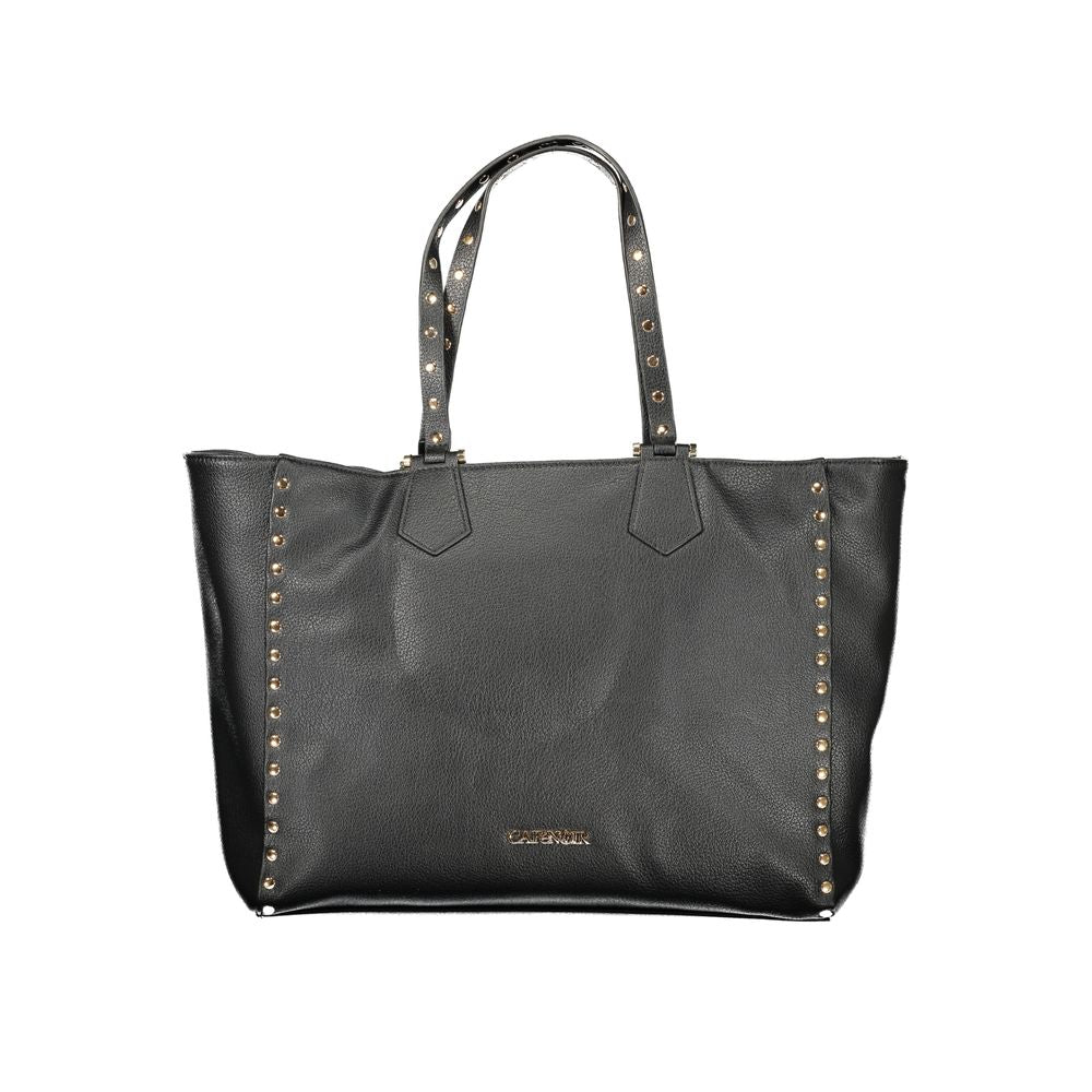 Black Polyurethane Women Shoulder Bag