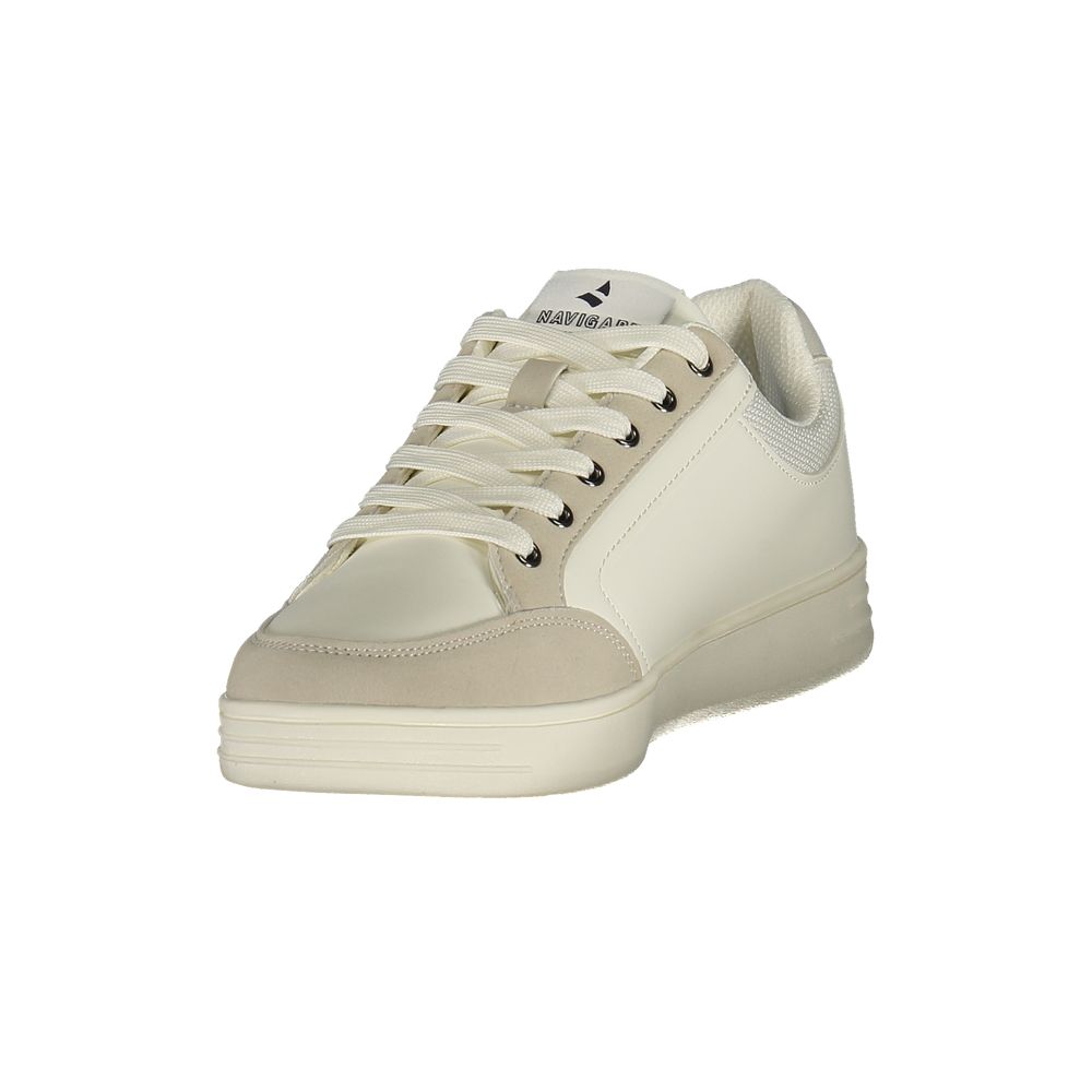 White Polyurethane Men Sneaker