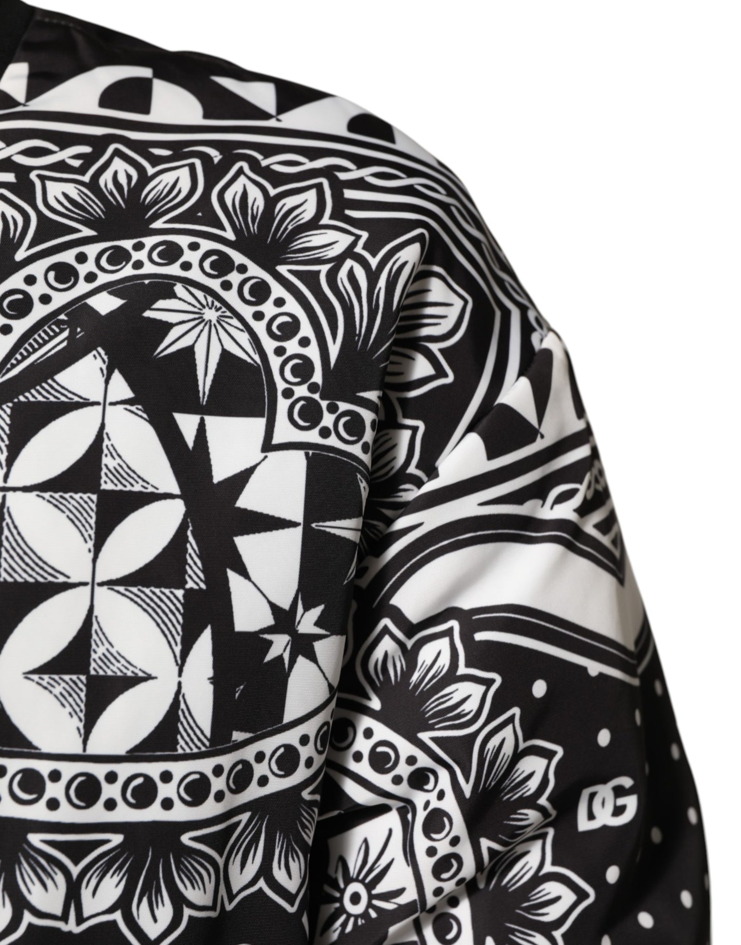 Black White BandanaPrint Men Bomber Jacket