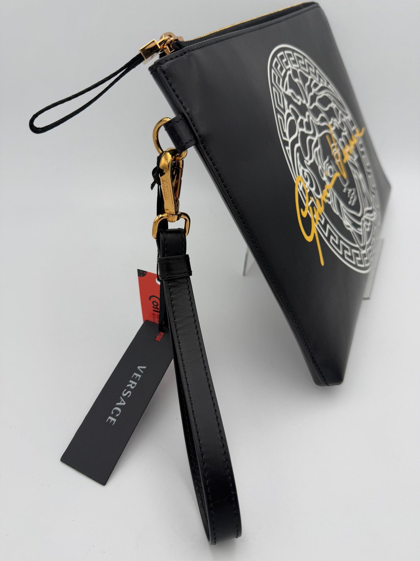 VERSACE LA MEDUSA Signature Leather Clutch