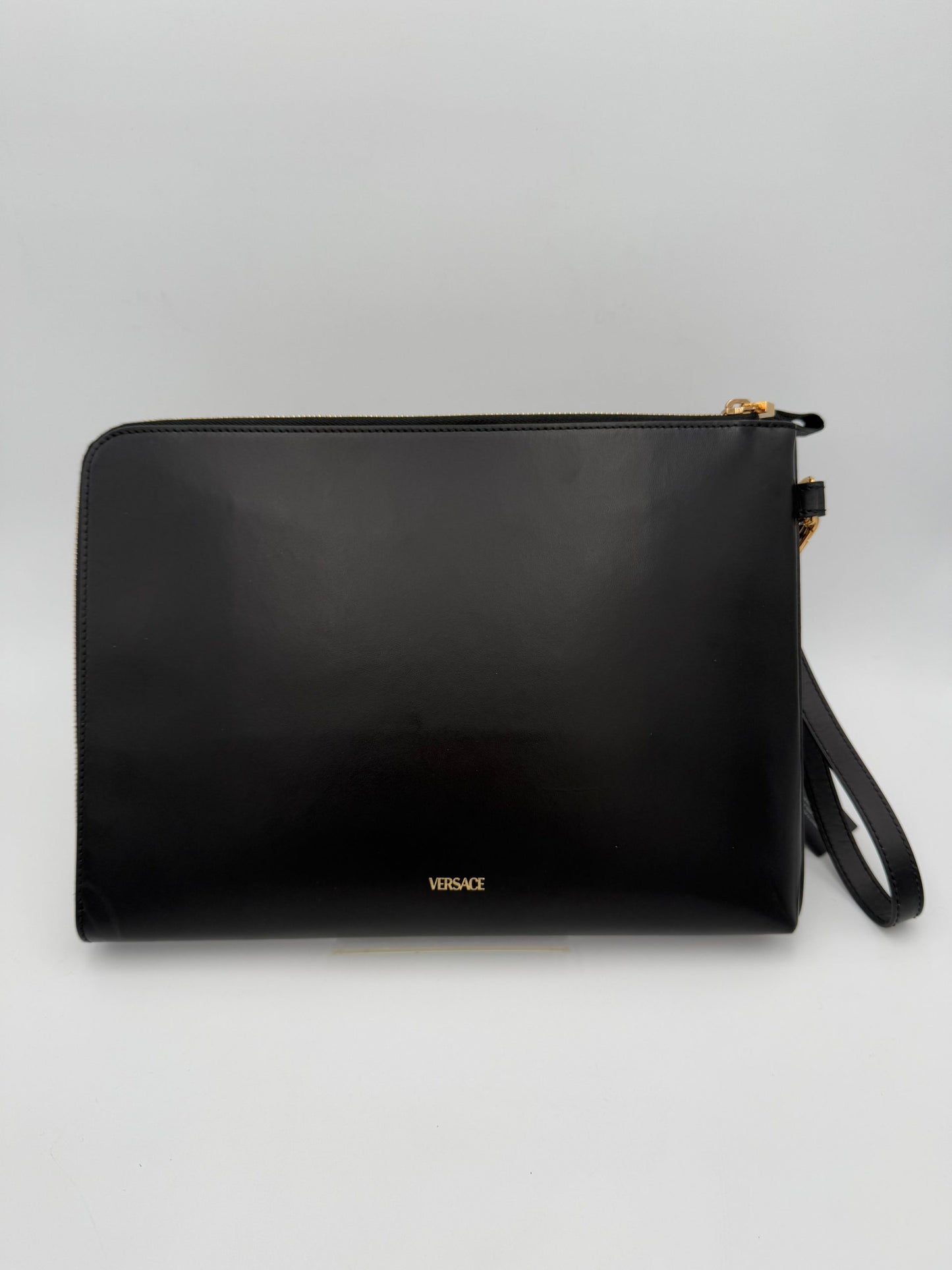 VERSACE LA MEDUSA Signature Leather Clutch