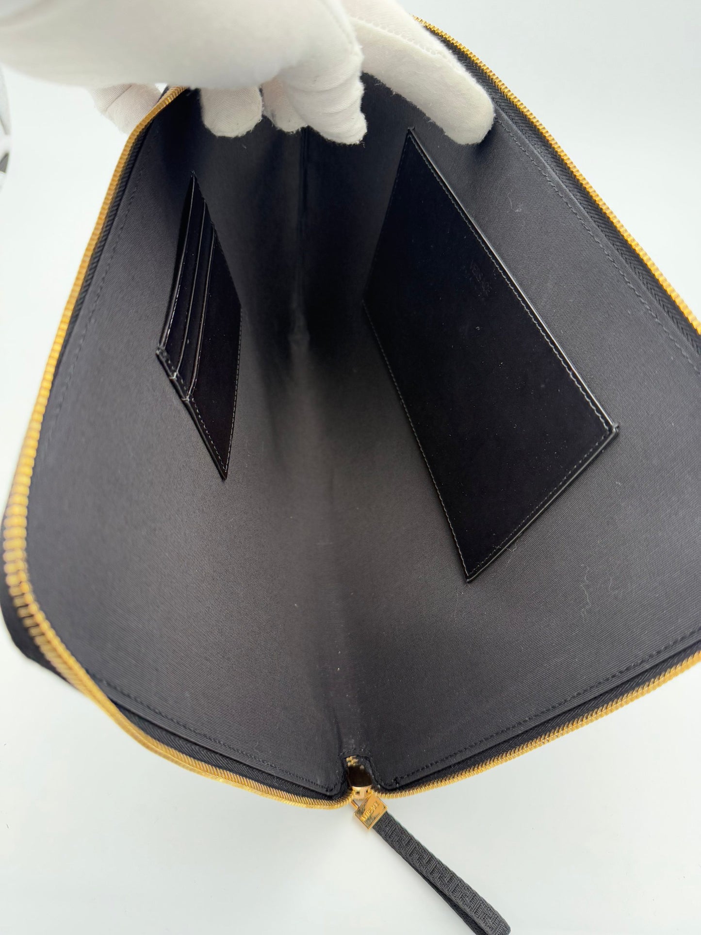 VERSACE LA MEDUSA Signature Leather Clutch
