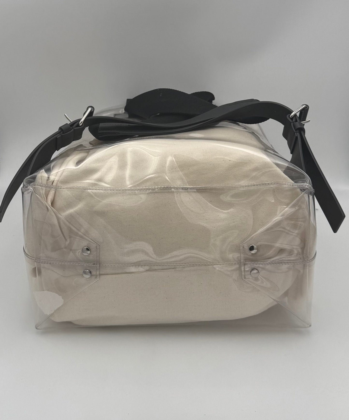 VALENTINO GARAVANI Leather and Transparent Plastic Backpack