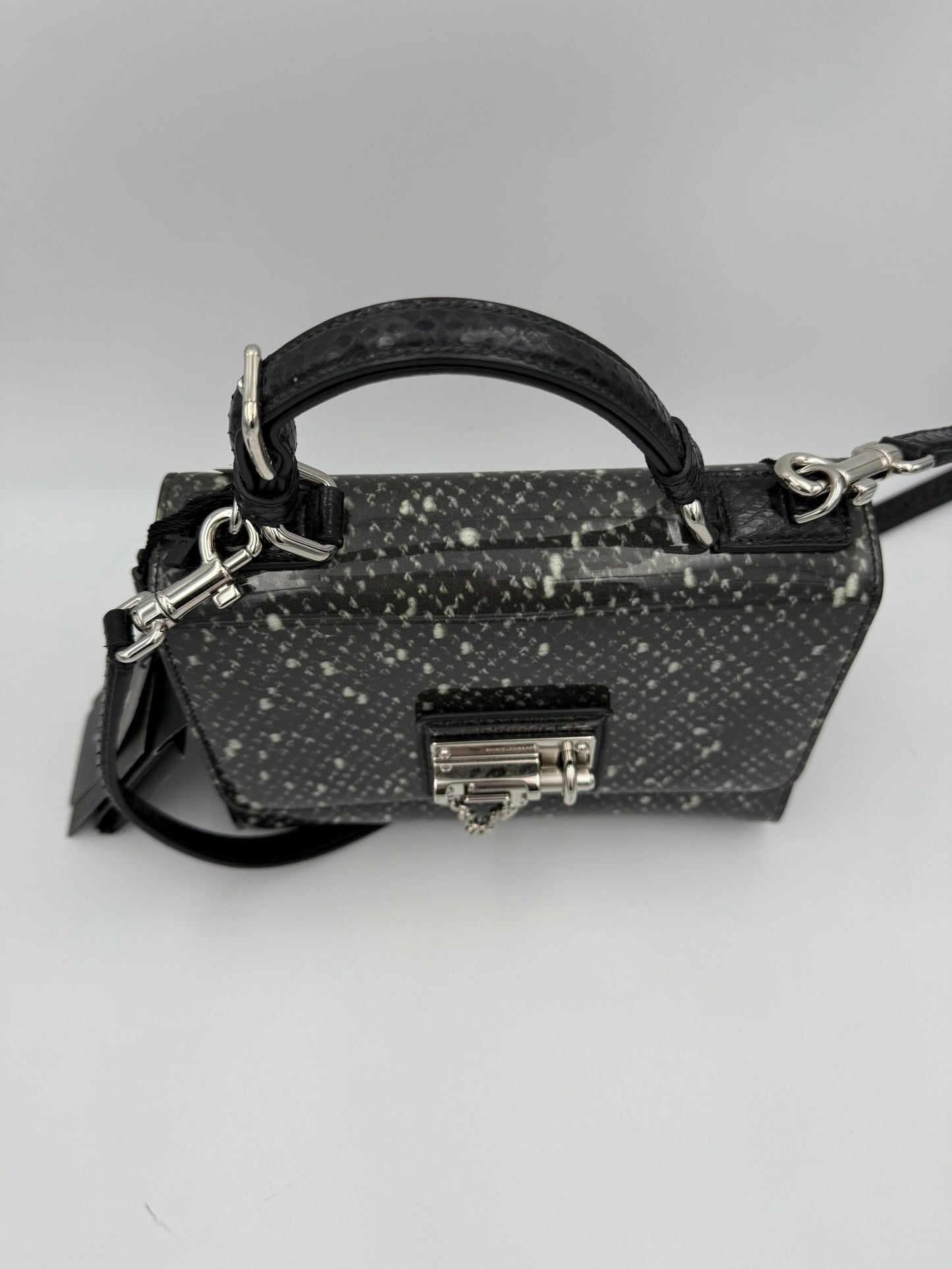 DOLCE & GABBANA Monica Python and Patent Handbag