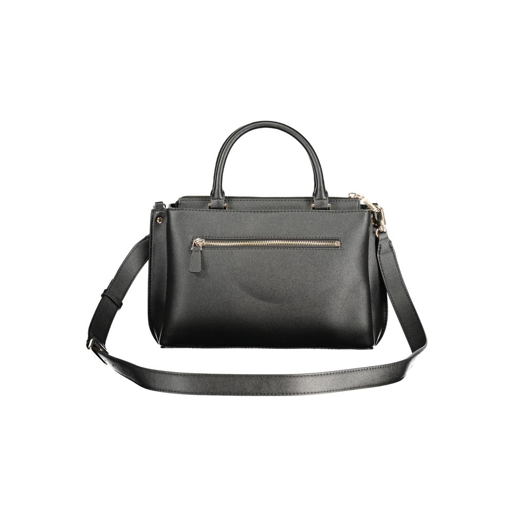 Black Polyurethane Women Handbag